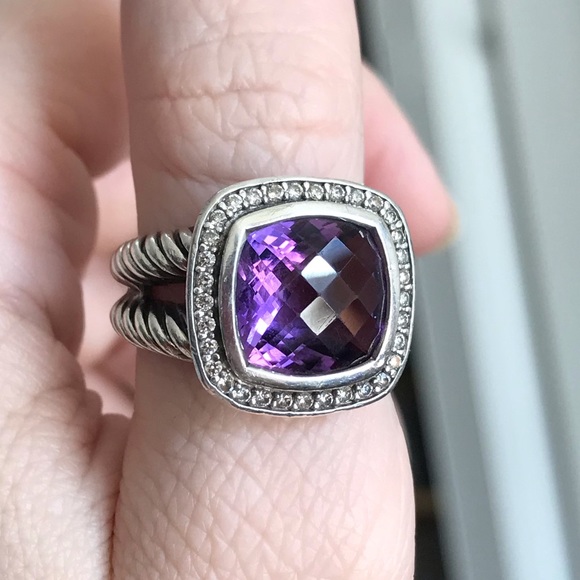 David Yurman Jewelry - David Yurman 11mm Albion Amethyst Diamond Ring